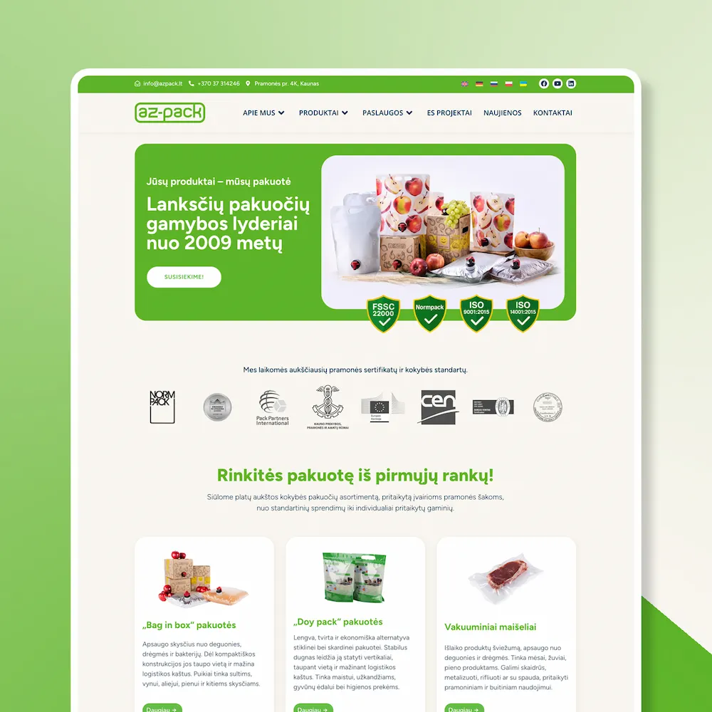 AZ-pack internetine svetaine