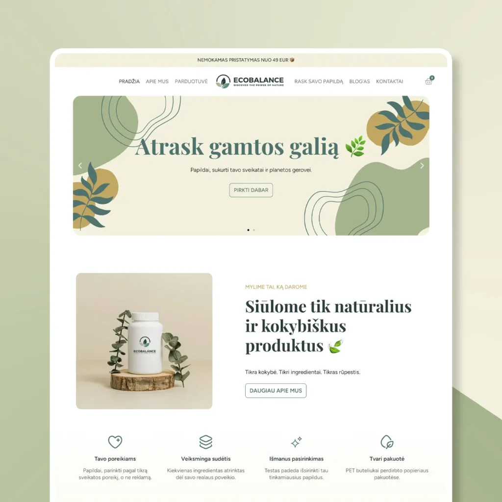 Šabloninė internetinė parduotuvė