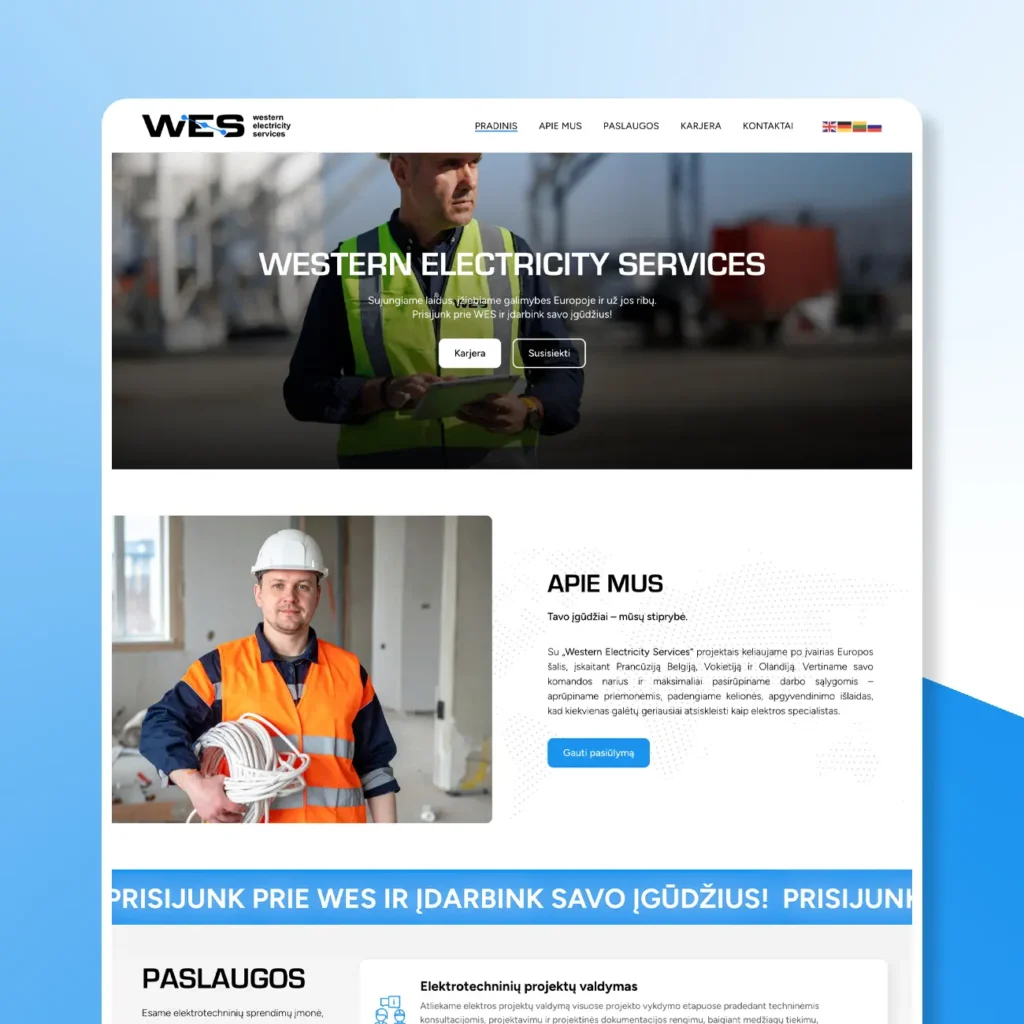 Individualaus dizaino internetinė svetainė