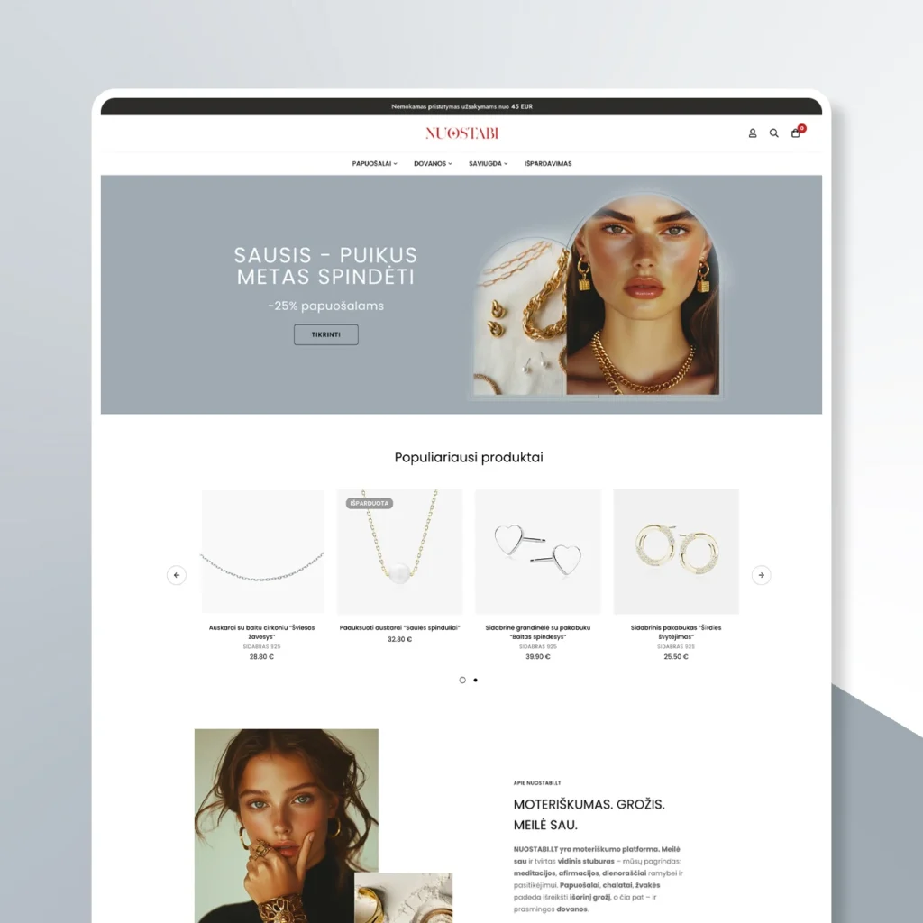 Woocommerce internetine parduotuve su sabloniniu dizainu