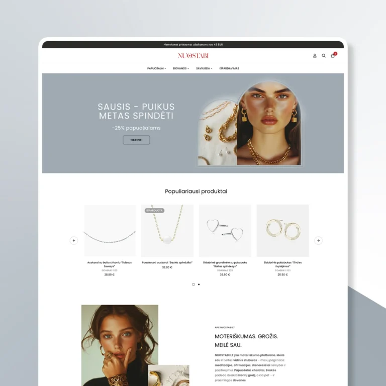Woocommerce internetine parduotuve su sabloniniu dizainu