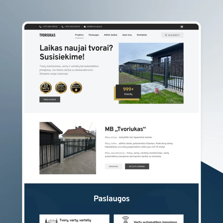 Šabloninis internetinis puslapis