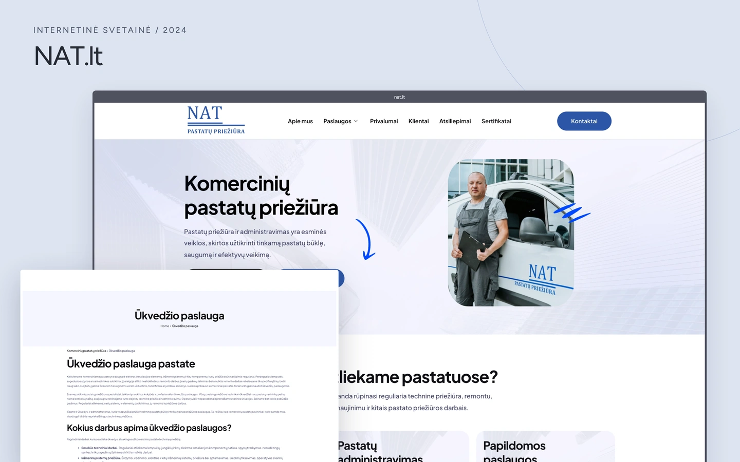 NAT.lt projekto viršelis su tikrais svetainės vaizdais