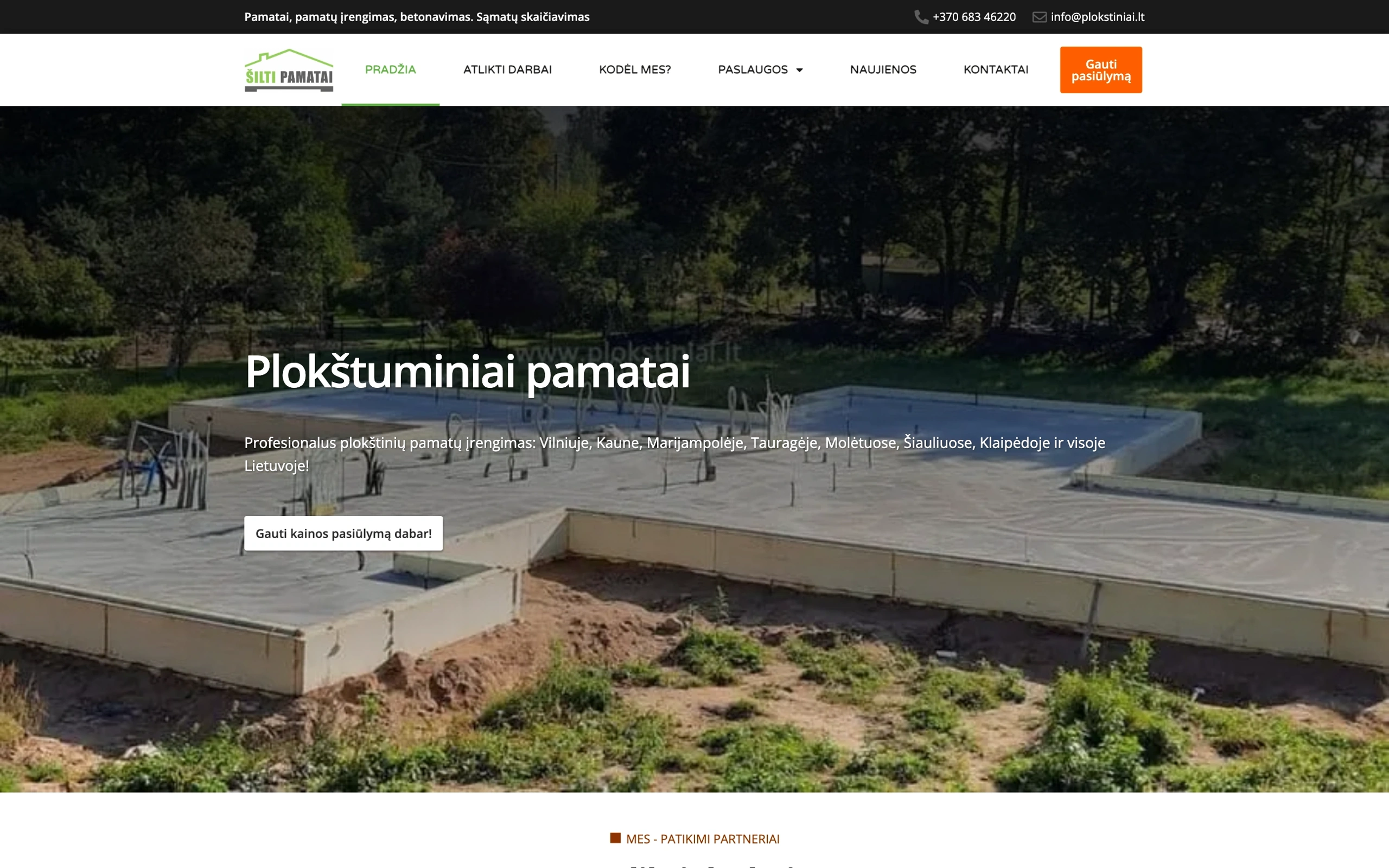 Plokstiniai.lt — pagrindinis puslapis kompiuteryje